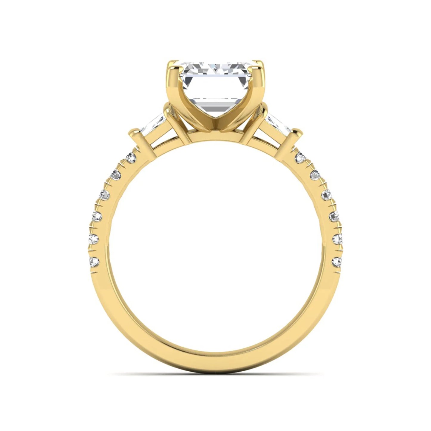 Princess Cluster Prong Set Lab Grown Diamond Engagement Ring