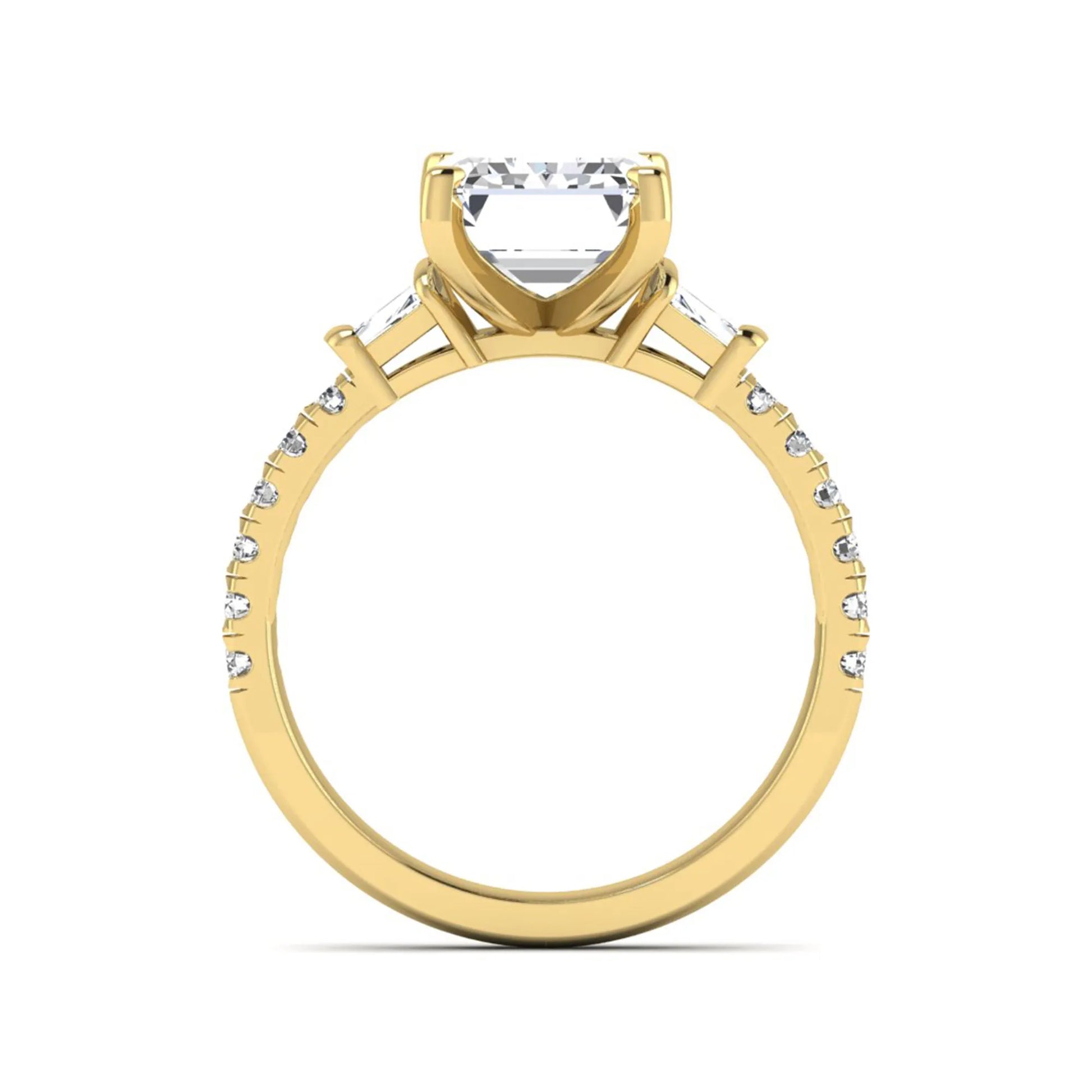 Princess Cluster Prong Set Lab Grown Diamond Engagement Ring
