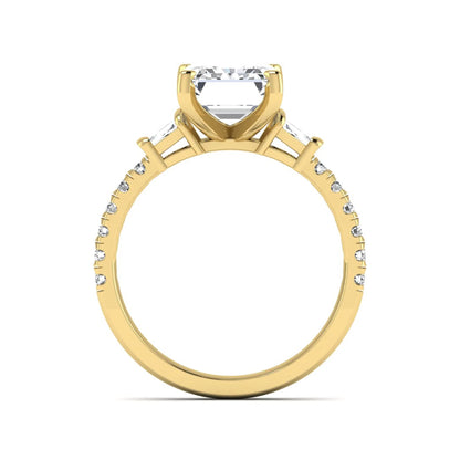 Princess Cluster Prong Set Lab Grown Diamond Engagement Ring