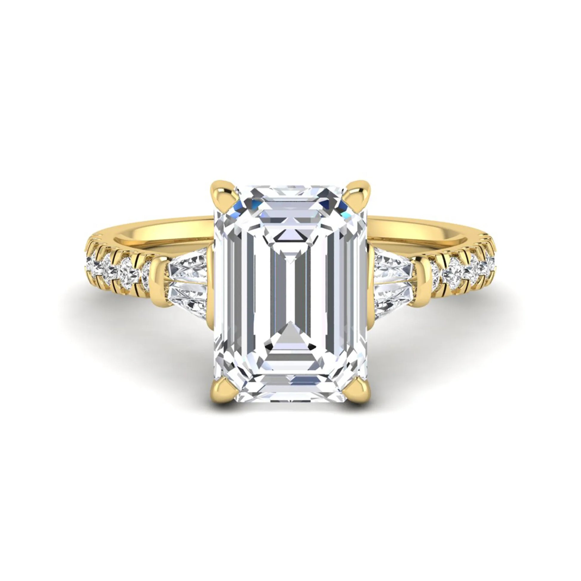 Princess Cluster Prong Set Lab Grown Diamond Engagement Ring
