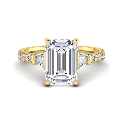 Princess Cluster Prong Set Lab Grown Diamond Engagement Ring