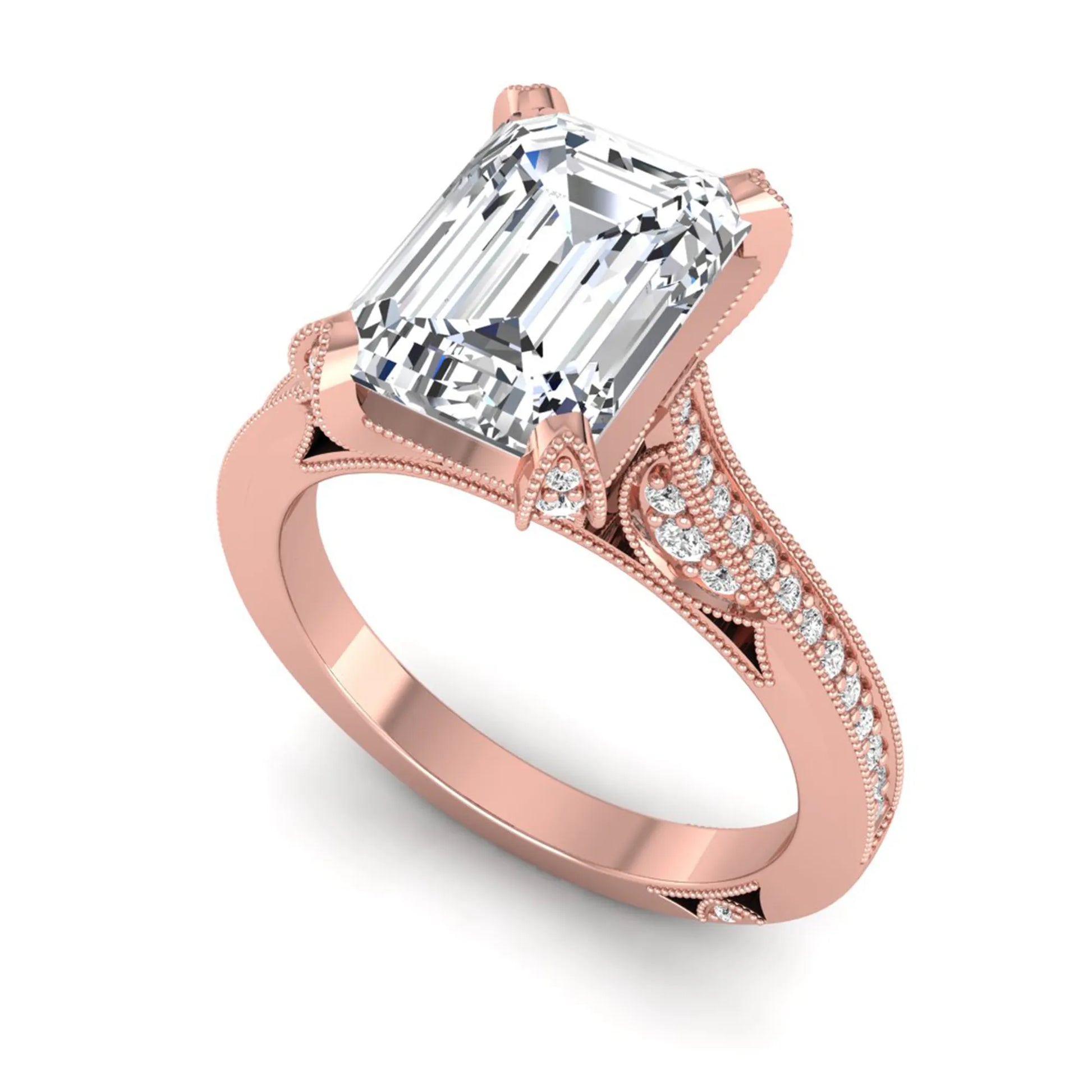 Princess Cluster Prong Set Lab Grown Diamond Engagement Ring
