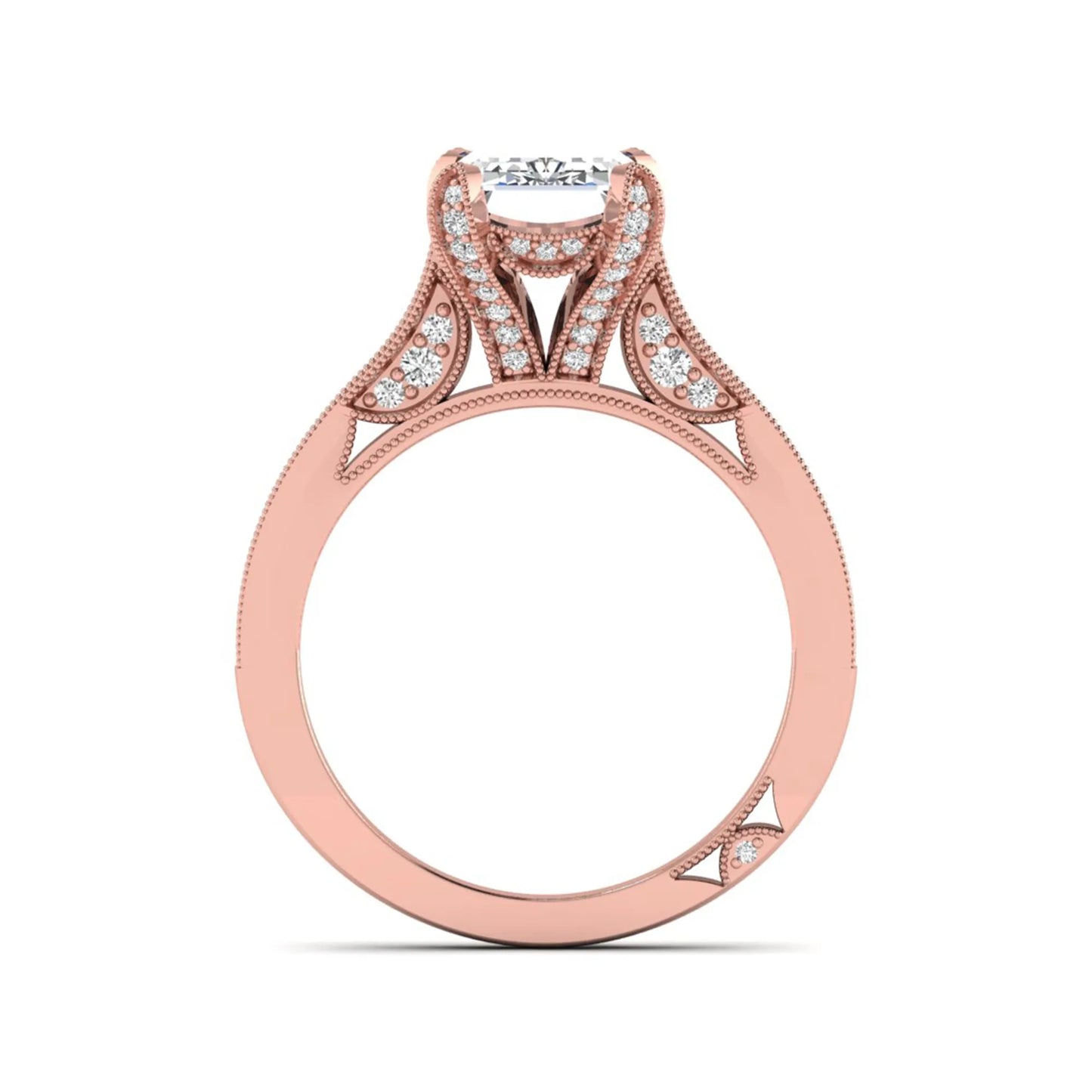 Princess Cluster Prong Set Lab Grown Diamond Engagement Ring