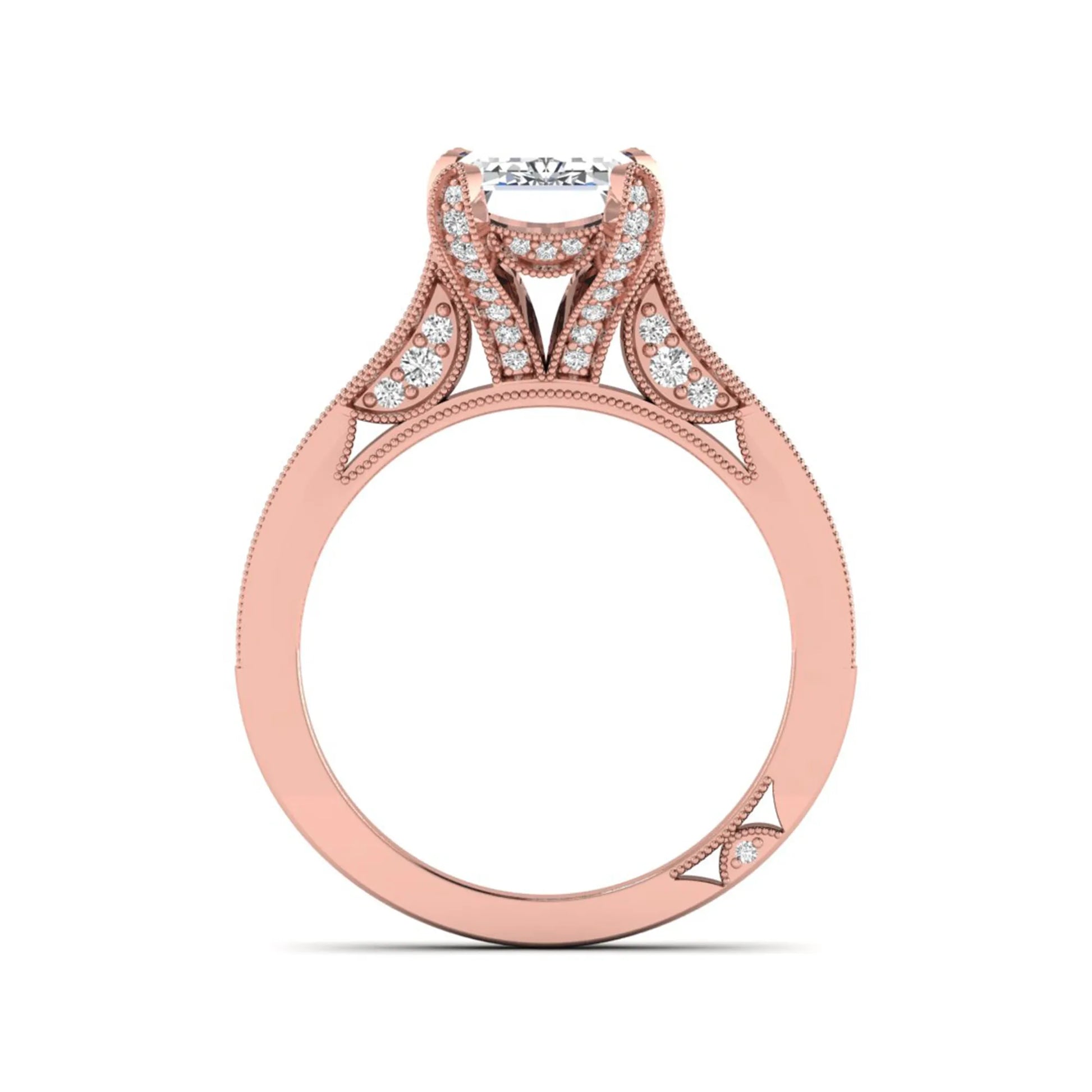 Princess Cluster Prong Set Lab Grown Diamond Engagement Ring