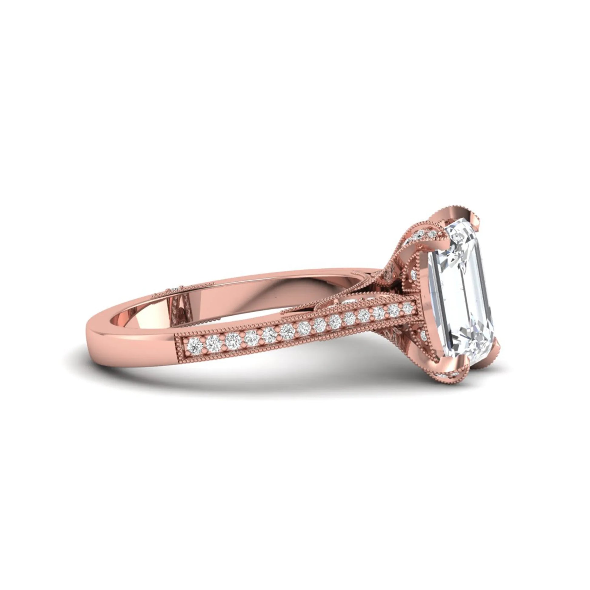 Princess Cluster Prong Set Lab Grown Diamond Engagement Ring