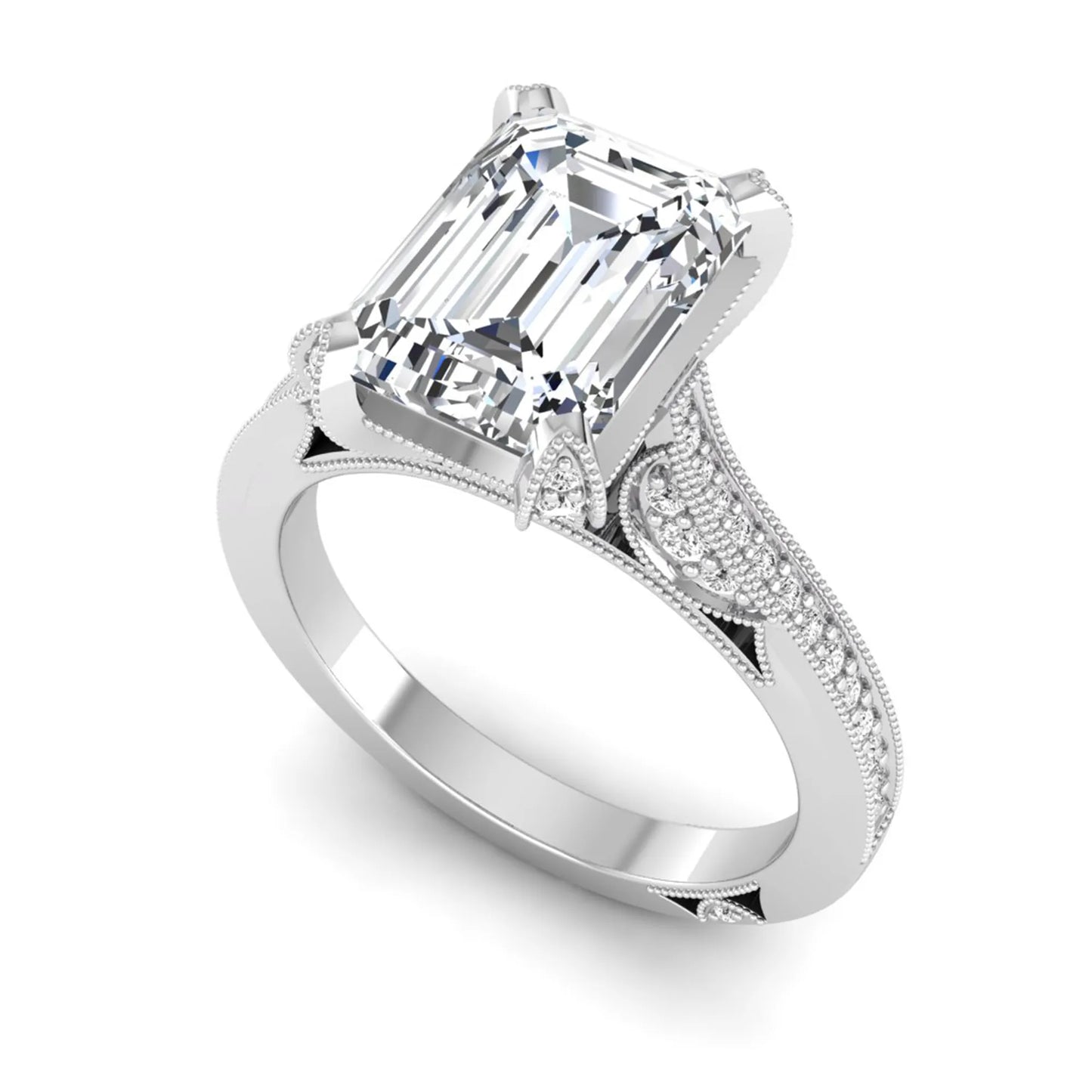 Princess Cluster Prong Set Lab Grown Diamond Engagement Ring