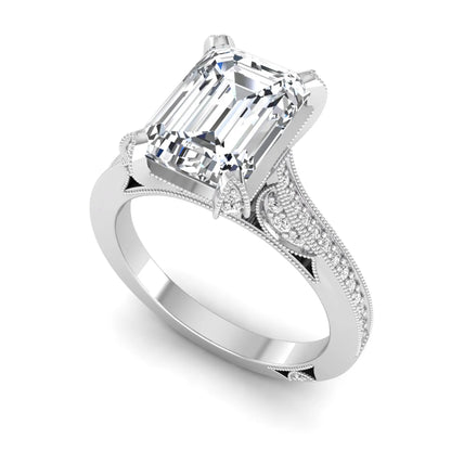 Princess Cluster Prong Set Lab Grown Diamond Engagement Ring