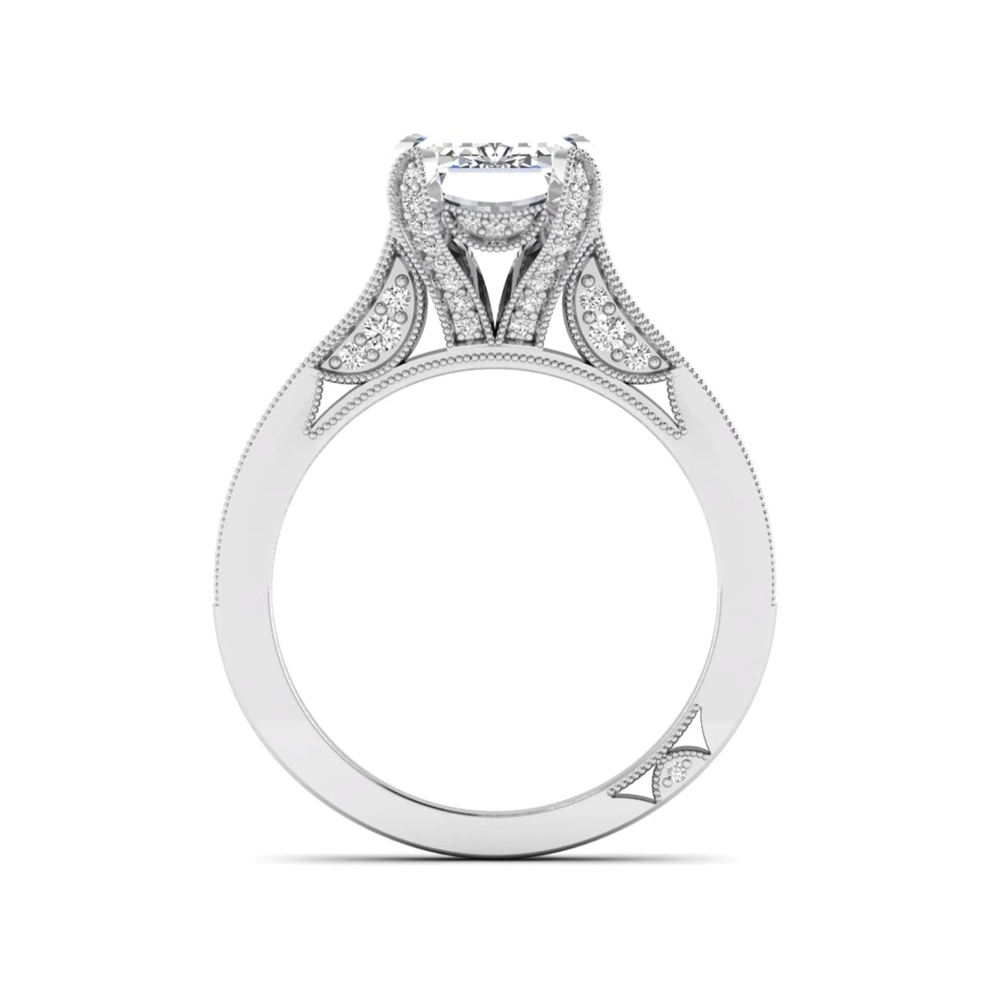 Princess Cluster Prong Set Lab Grown Diamond Engagement Ring