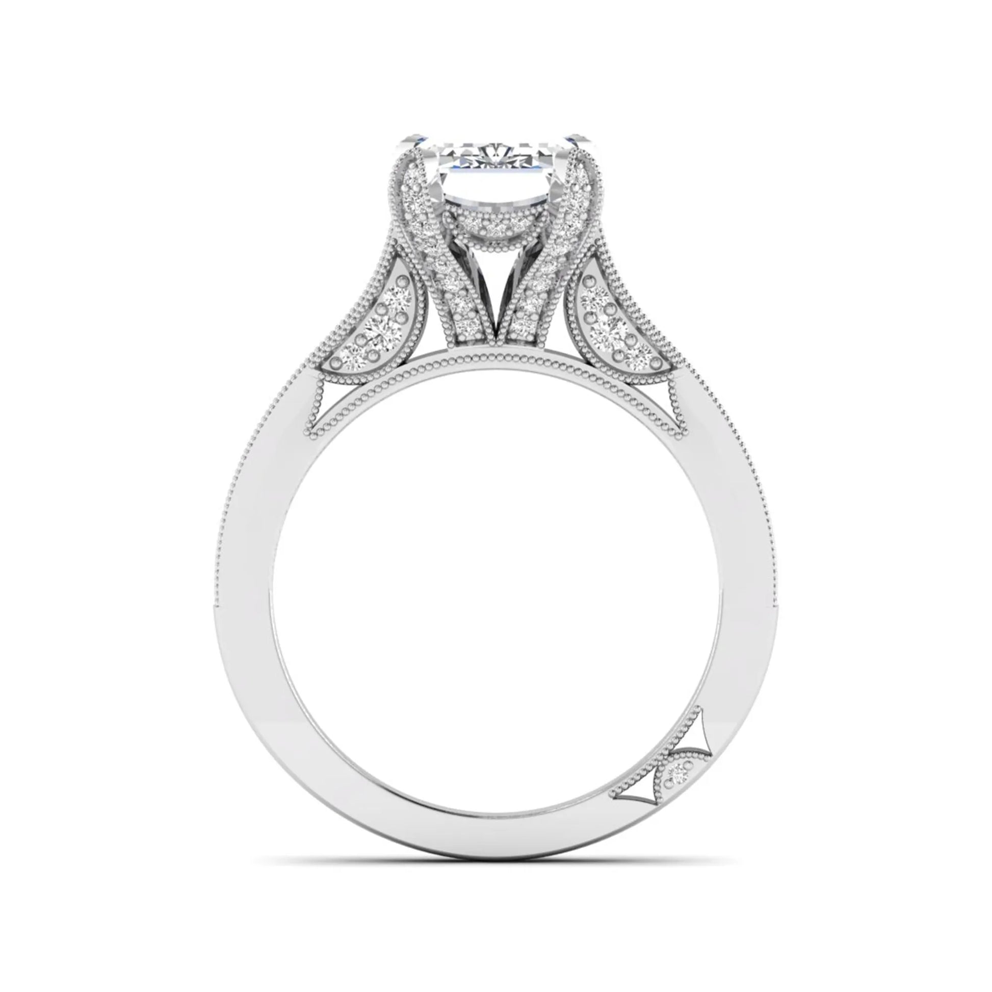 Princess Cluster Prong Set Lab Grown Diamond Engagement Ring