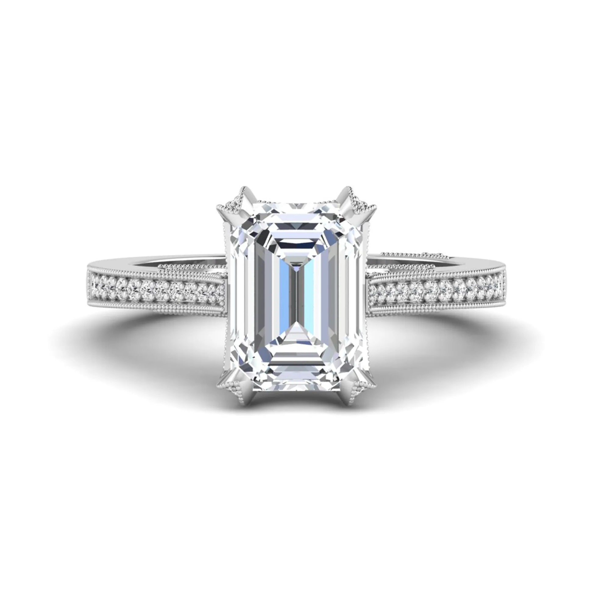 Princess Cluster Prong Set Lab Grown Diamond Engagement Ring