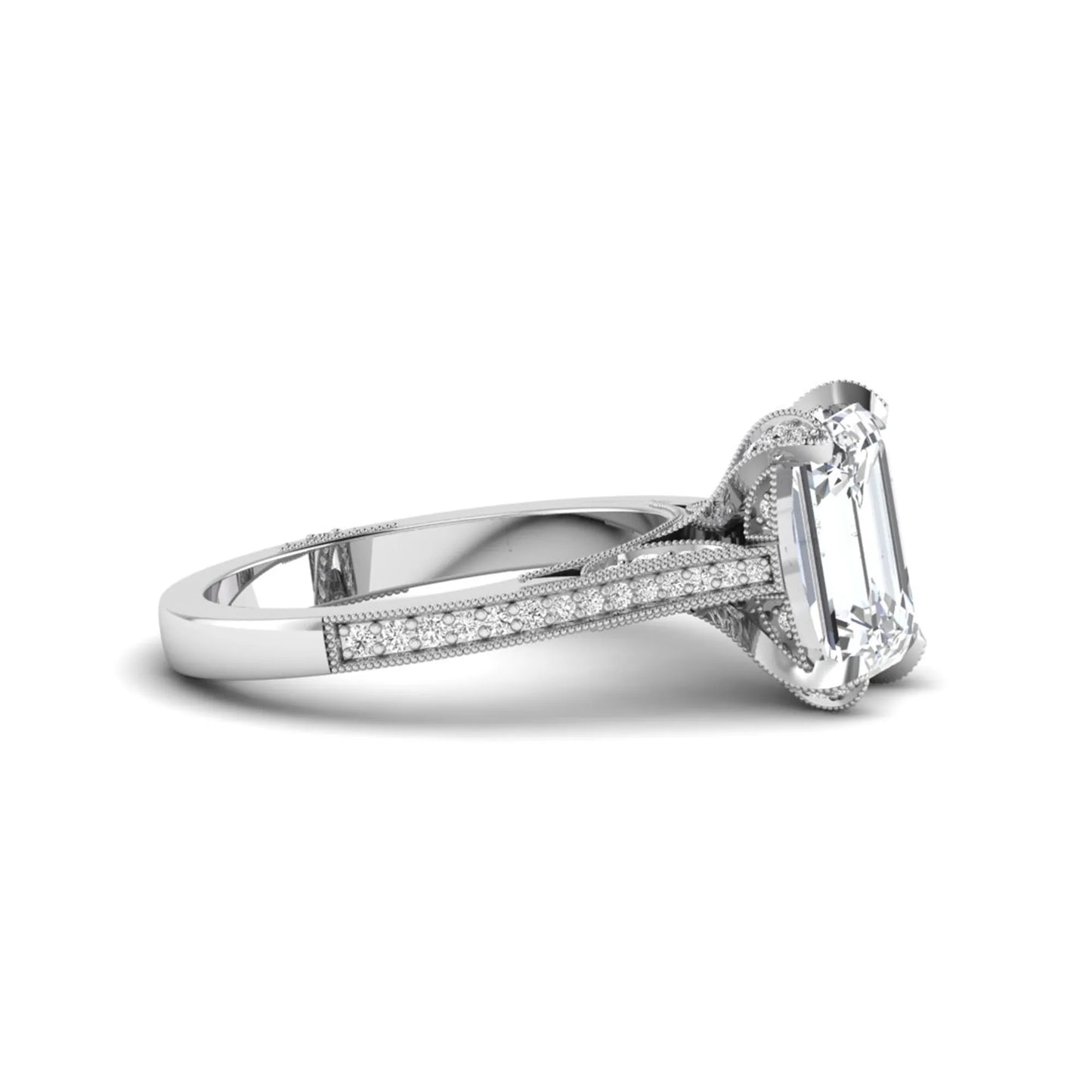 Princess Cluster Prong Set Lab Grown Diamond Engagement Ring