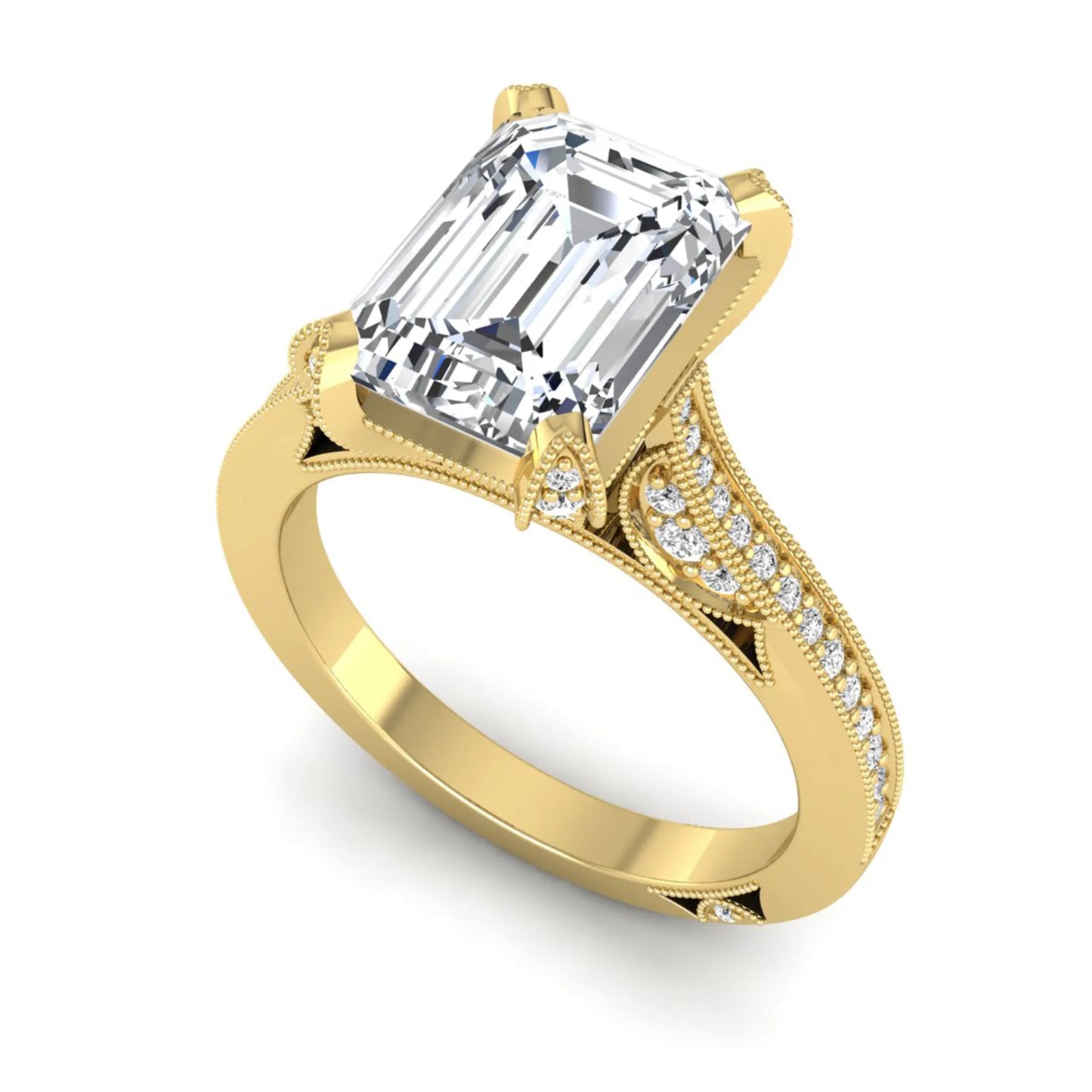 Princess Cluster Prong Set Lab Grown Diamond Engagement Ring