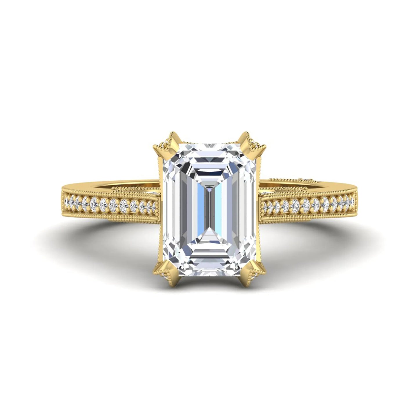 Princess Cluster Prong Set Lab Grown Diamond Engagement Ring