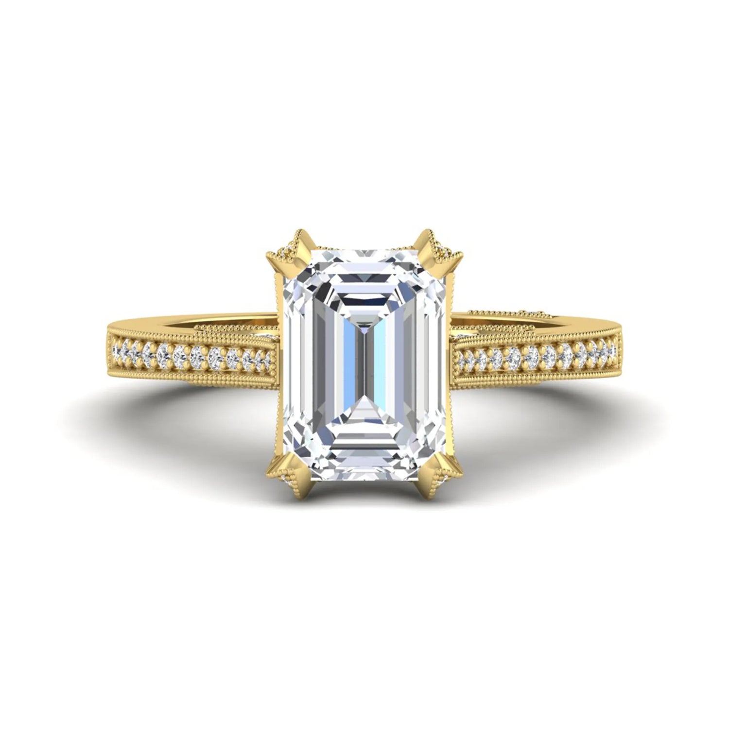 Princess Cluster Prong Set Lab Grown Diamond Engagement Ring