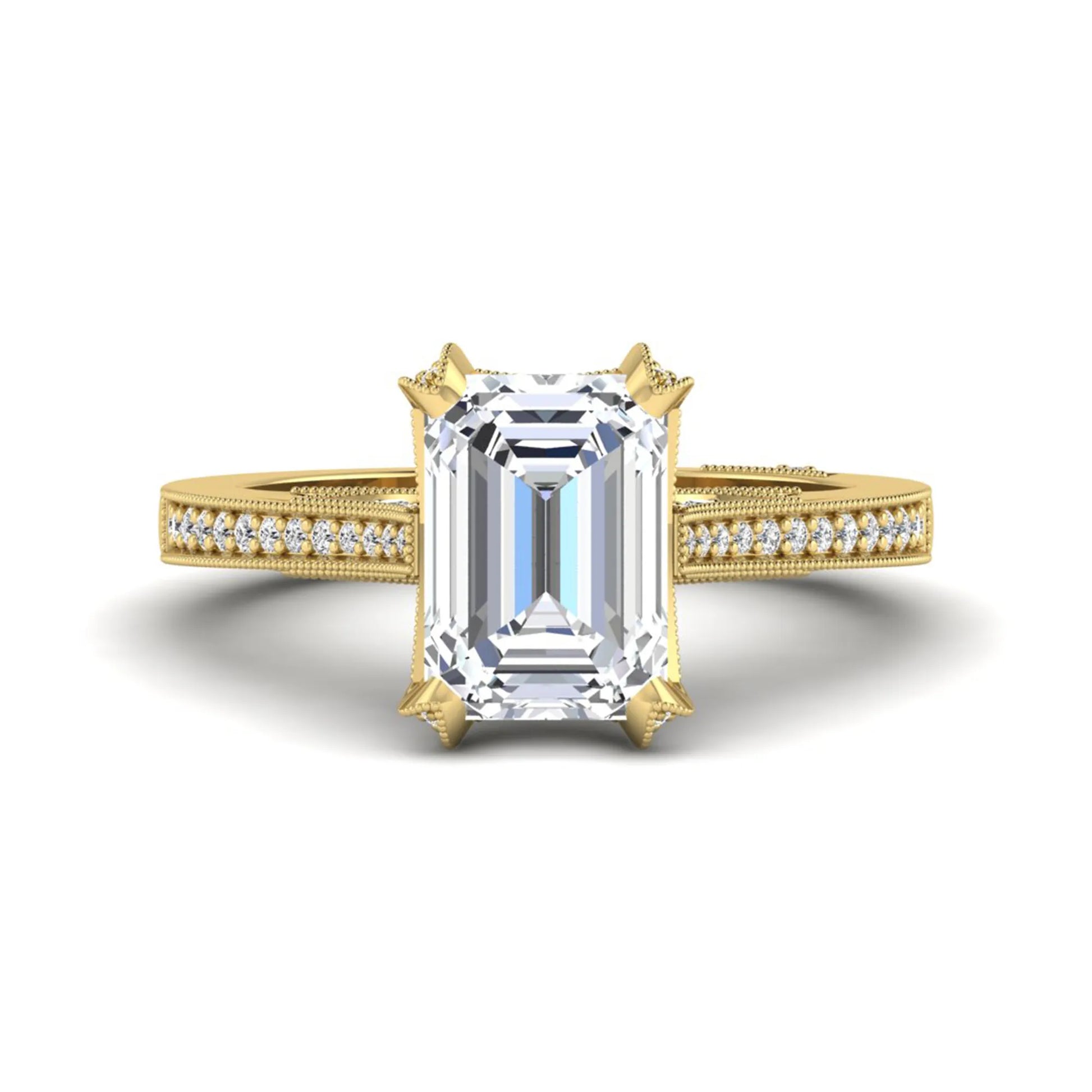 Princess Cluster Prong Set Lab Grown Diamond Engagement Ring