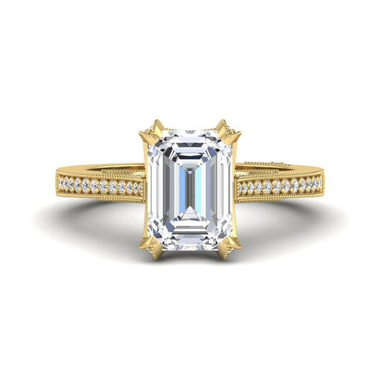 Princess Cluster Prong Set Lab Grown Diamond Engagement Ring