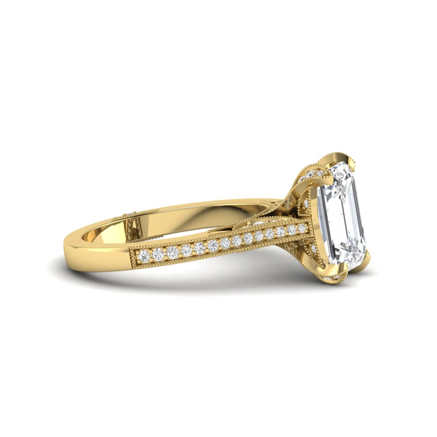 Princess Cluster Prong Set Lab Grown Diamond Engagement Ring