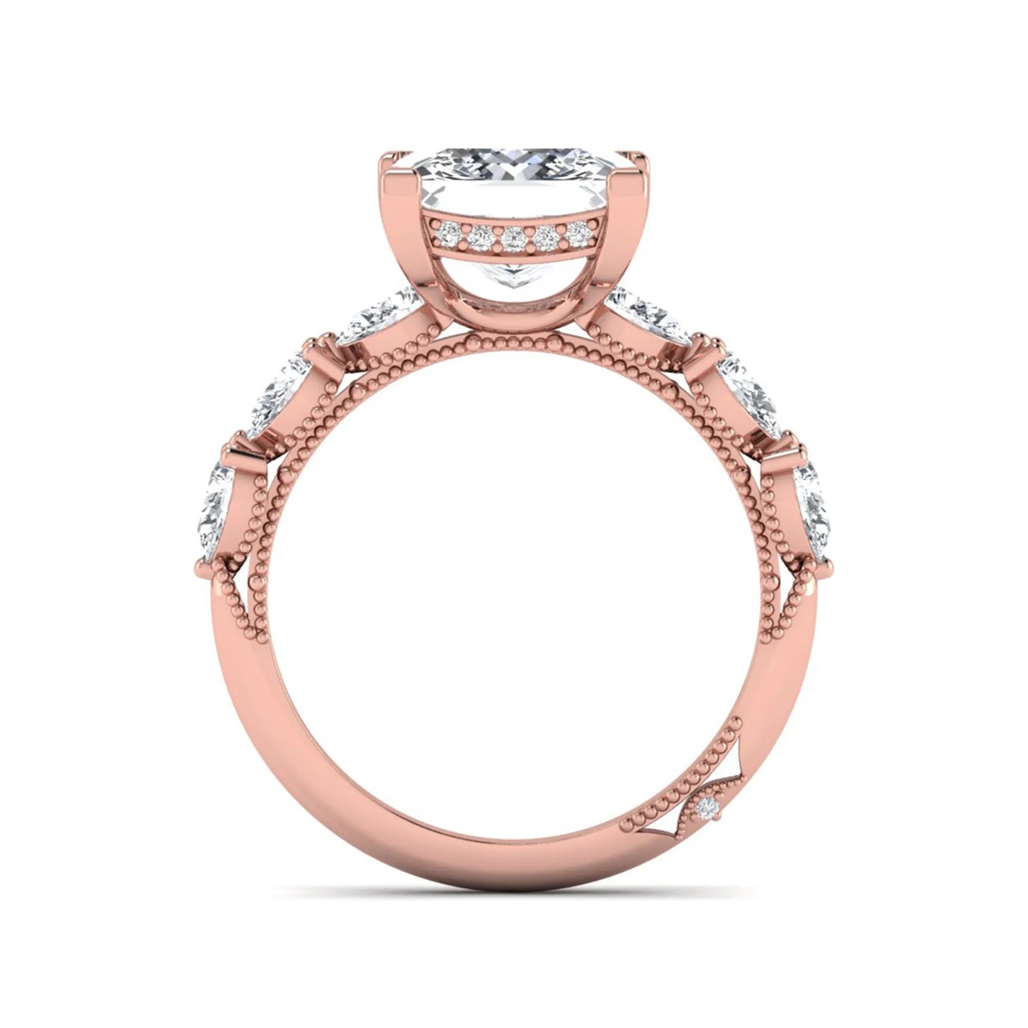 Princess Cluster Prong Set Lab Grown Diamond Engagement Ring