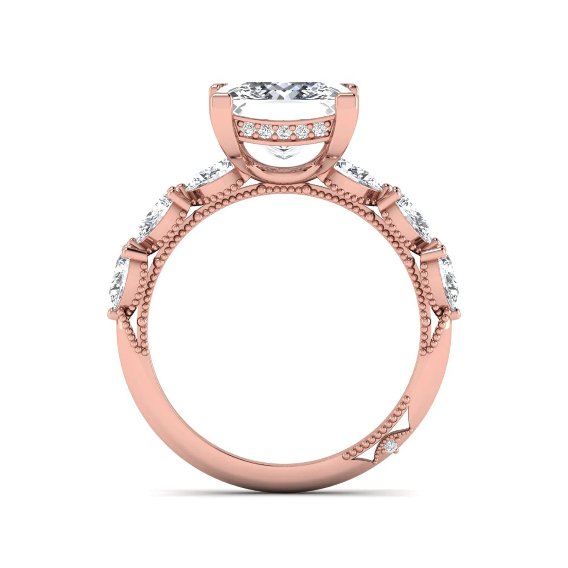 Princess Cluster Prong Set Lab Grown Diamond Engagement Ring