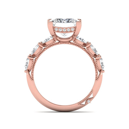 Princess Cluster Prong Set Lab Grown Diamond Engagement Ring