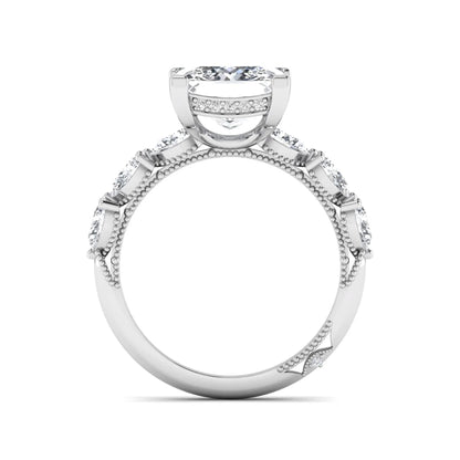 Princess Cluster Prong Set Lab Grown Diamond Engagement Ring