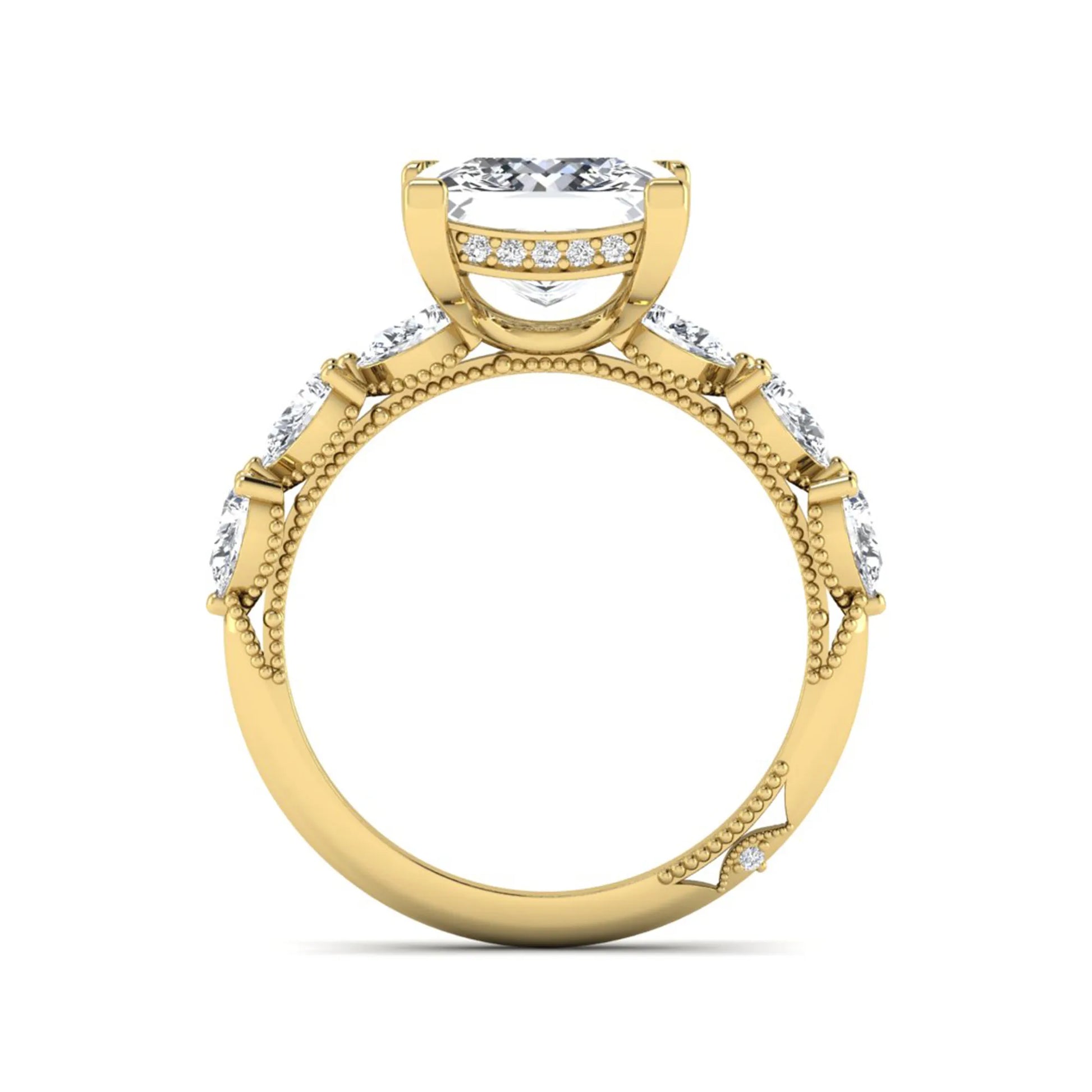 Princess Cluster Prong Set Lab Grown Diamond Engagement Ring