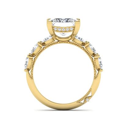 Princess Cluster Prong Set Lab Grown Diamond Engagement Ring
