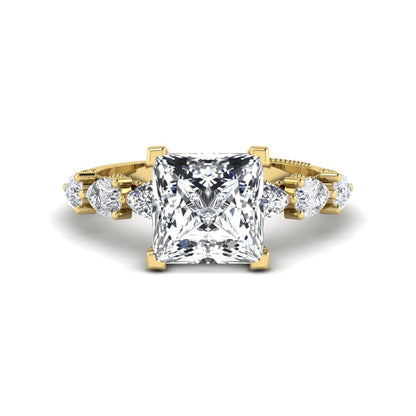 Princess Cluster Prong Set Lab Grown Diamond Engagement Ring