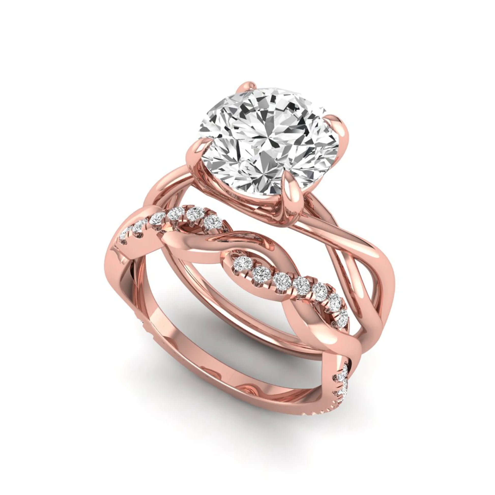 Princess Cluster Prong Set Lab Grown Diamond Engagement Ring