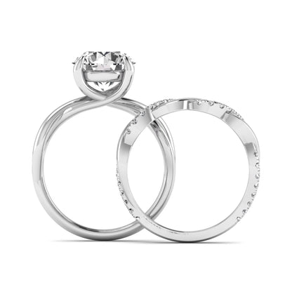 Princess Cluster Prong Set Lab Grown Diamond Engagement Ring