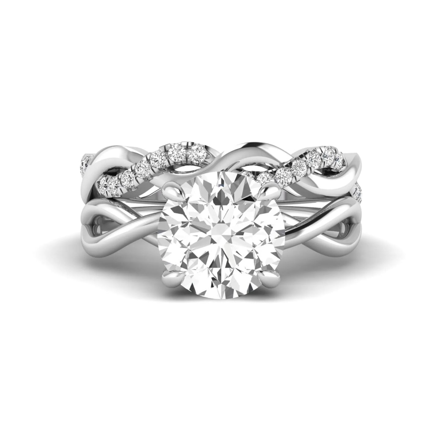 Princess Cluster Prong Set Lab Grown Diamond Engagement Ring