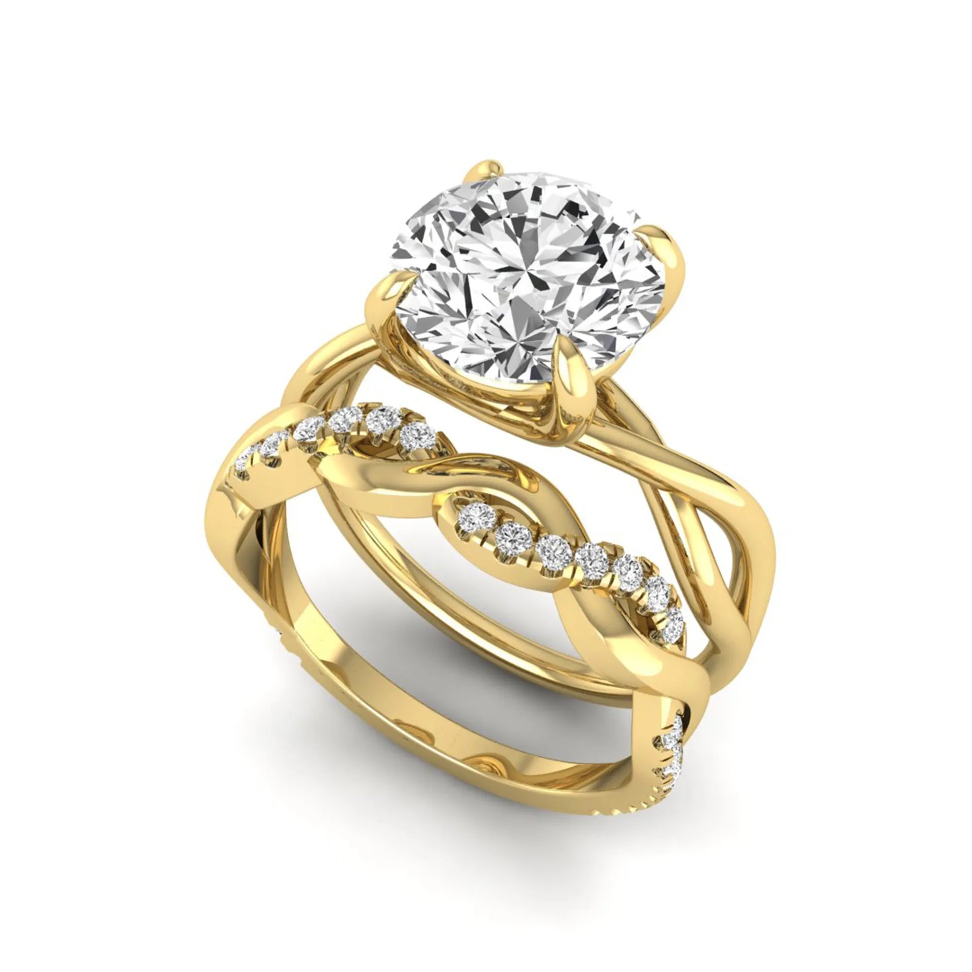 Princess Cluster Prong Set Lab Grown Diamond Engagement Ring