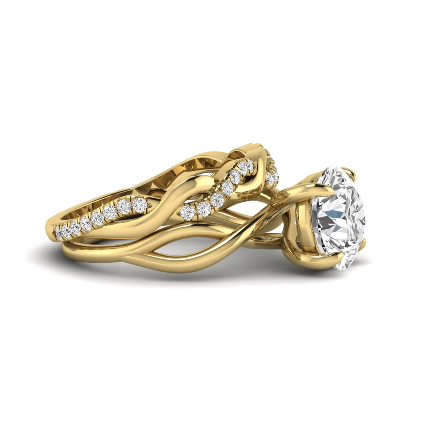 Princess Cluster Prong Set Lab Grown Diamond Engagement Ring