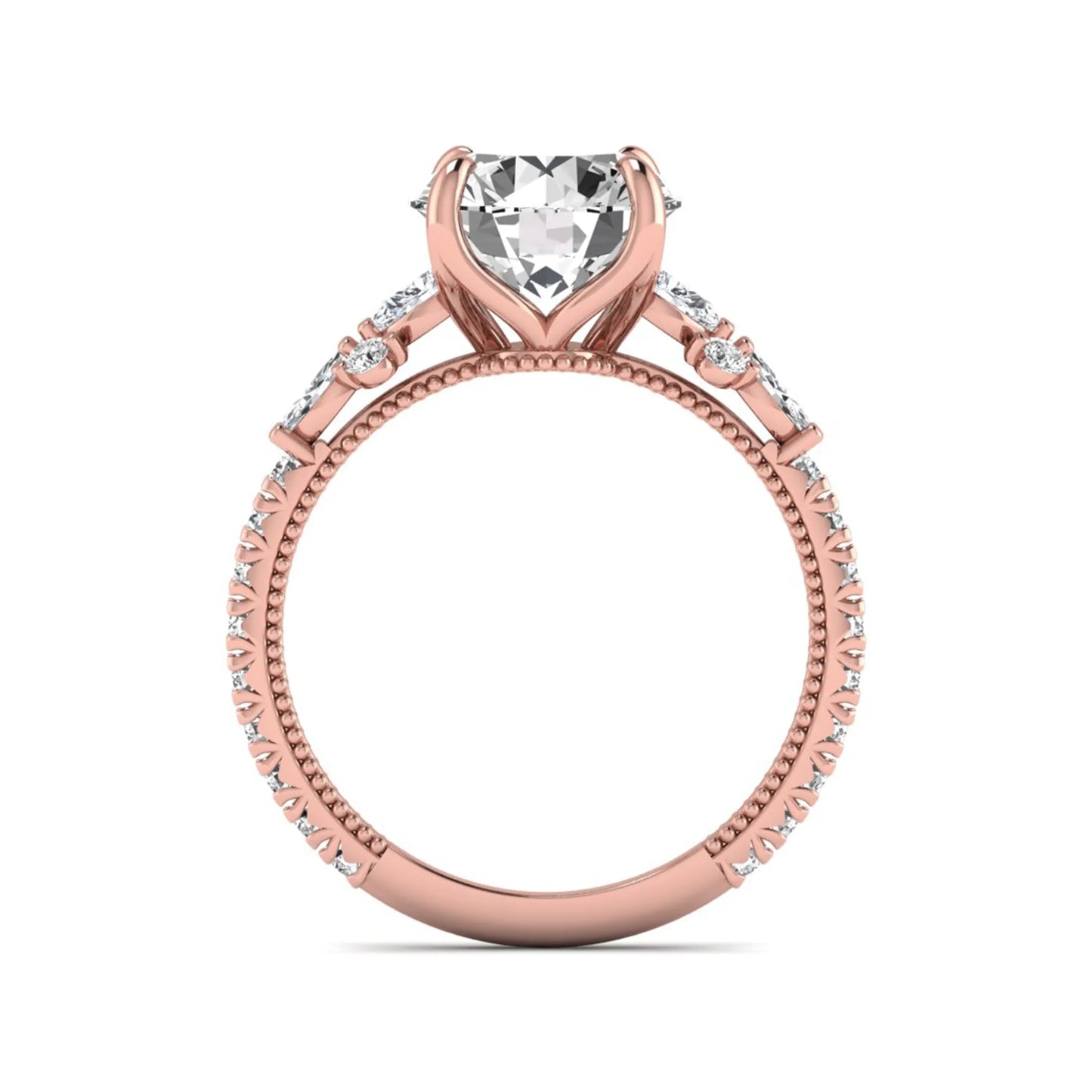 Princess Cluster Prong Set Lab Grown Diamond Engagement Ring