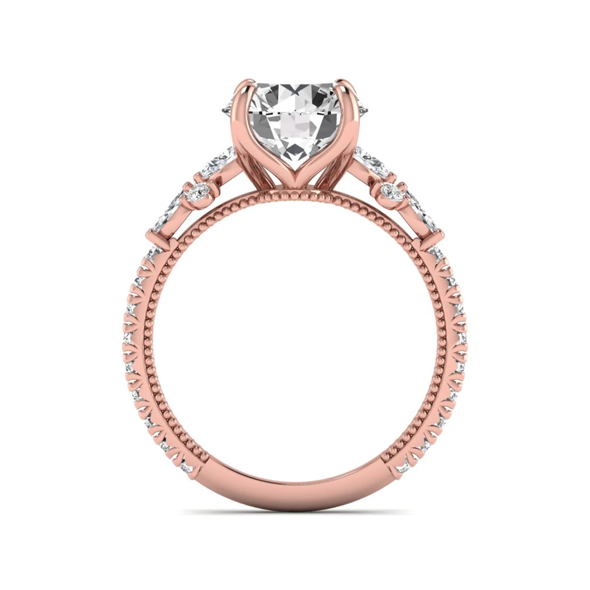 Princess Cluster Prong Set Lab Grown Diamond Engagement Ring