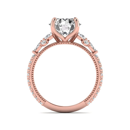 Princess Cluster Prong Set Lab Grown Diamond Engagement Ring