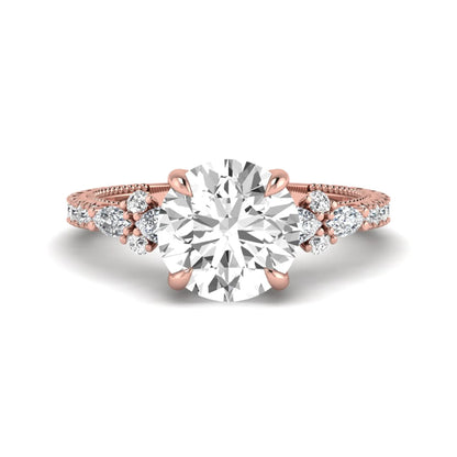 Princess Cluster Prong Set Lab Grown Diamond Engagement Ring