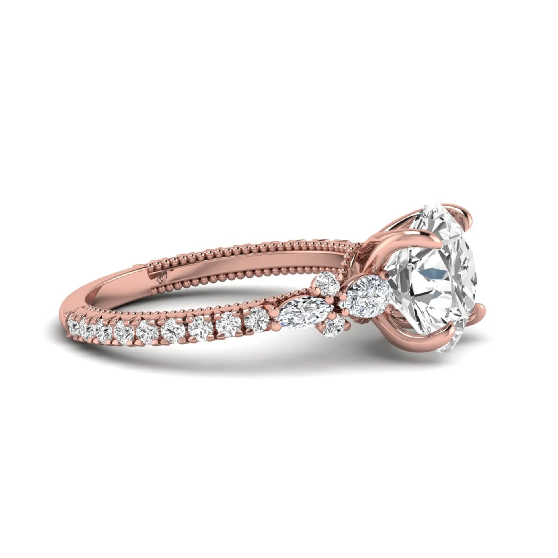 Princess Cluster Prong Set Lab Grown Diamond Engagement Ring