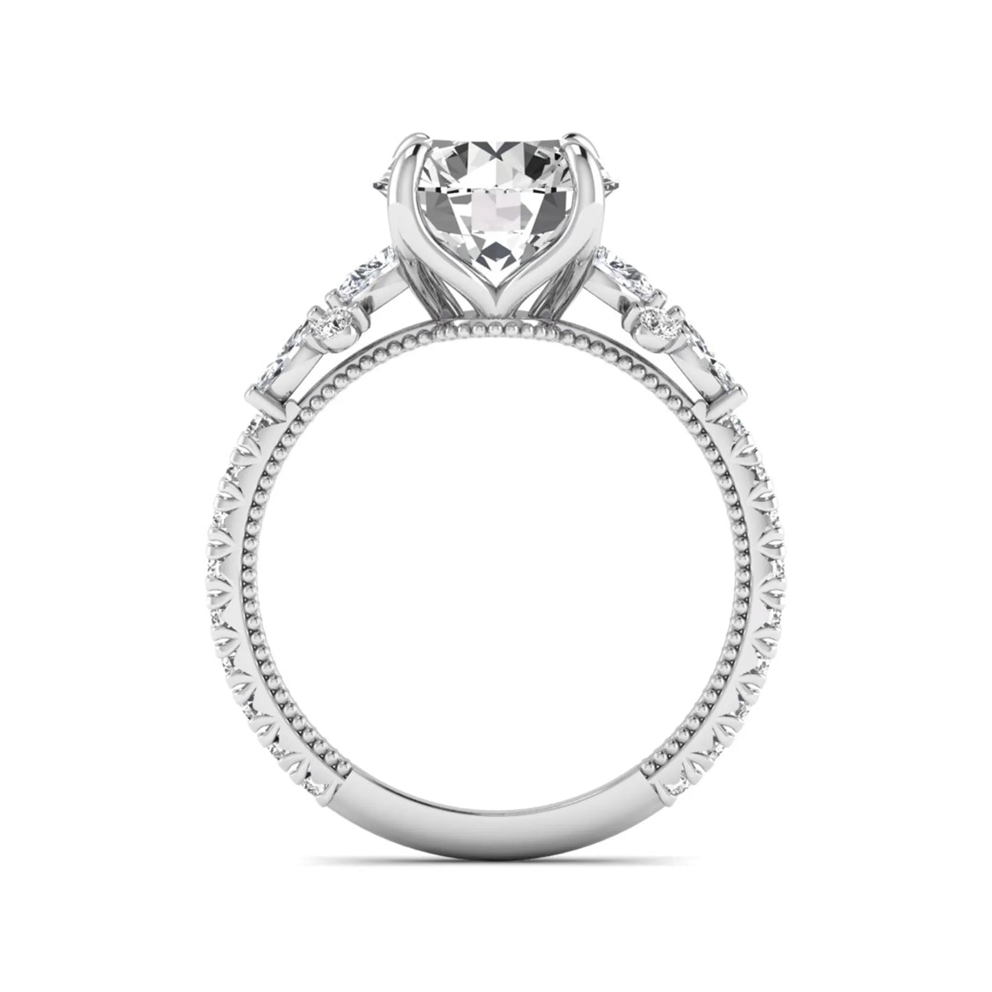 Princess Cluster Prong Set Lab Grown Diamond Engagement Ring