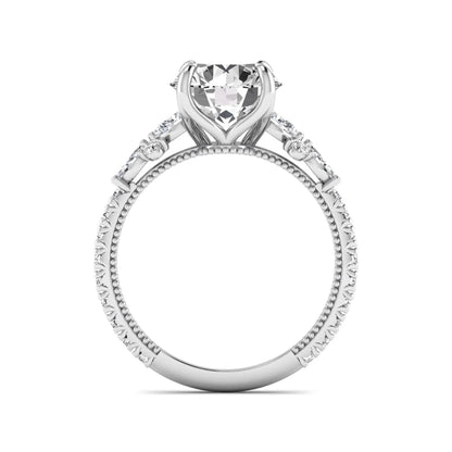 Princess Cluster Prong Set Lab Grown Diamond Engagement Ring