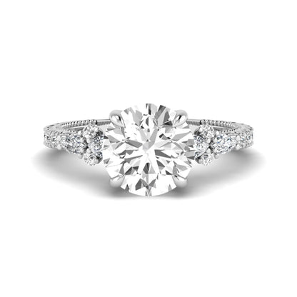 Princess Cluster Prong Set Lab Grown Diamond Engagement Ring