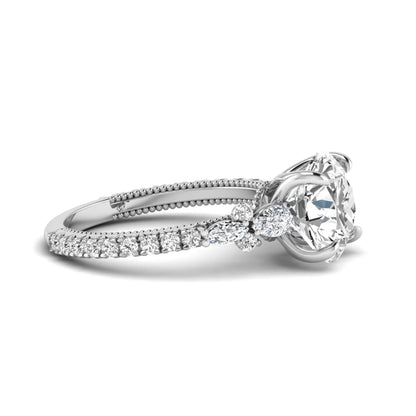 Princess Cluster Prong Set Lab Grown Diamond Engagement Ring