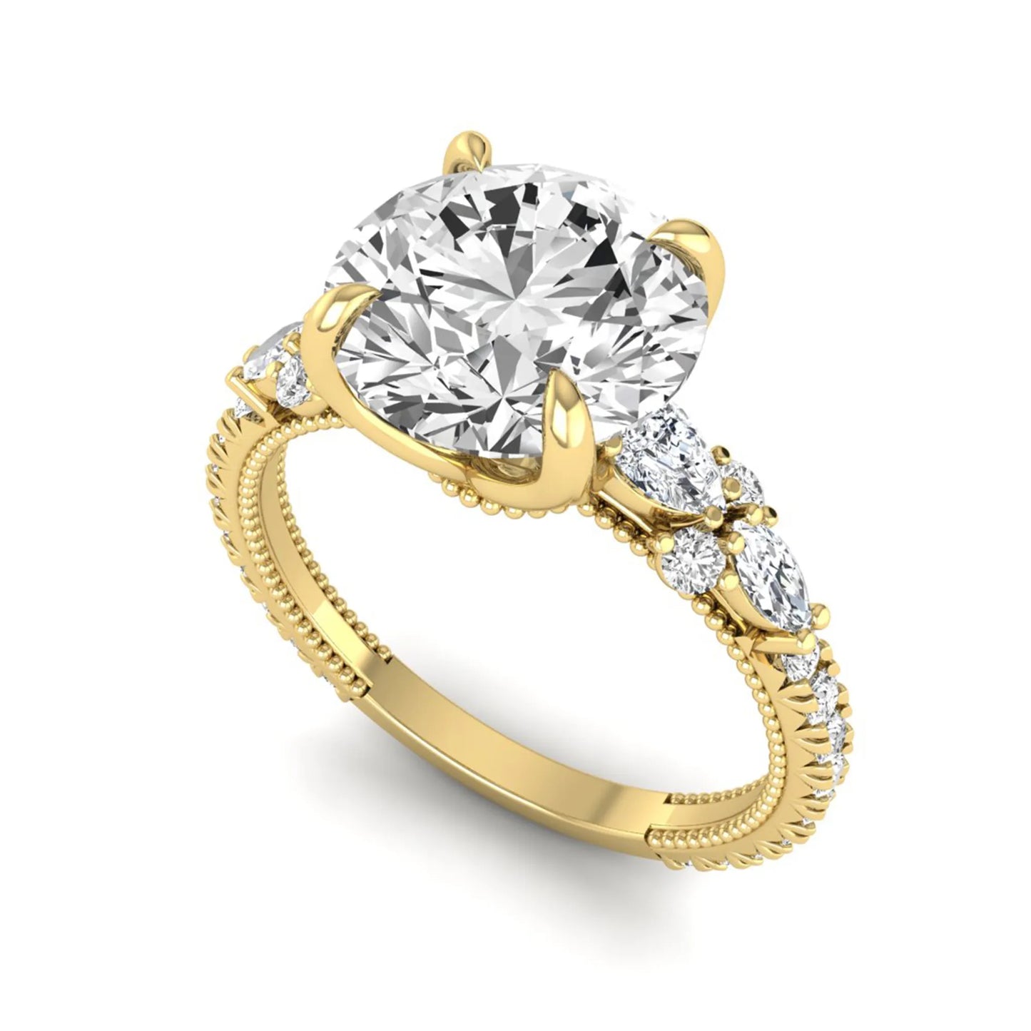 Princess Cluster Prong Set Lab Grown Diamond Engagement Ring