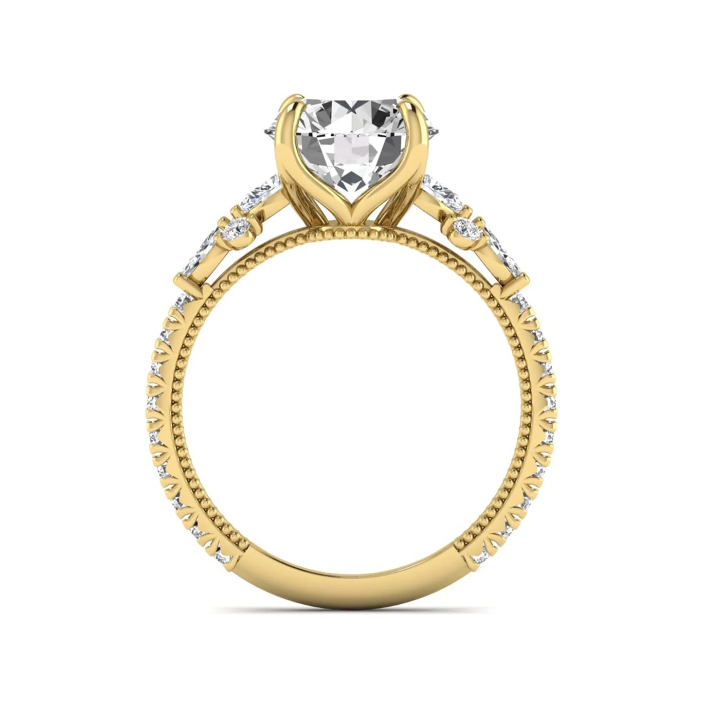 Princess Cluster Prong Set Lab Grown Diamond Engagement Ring