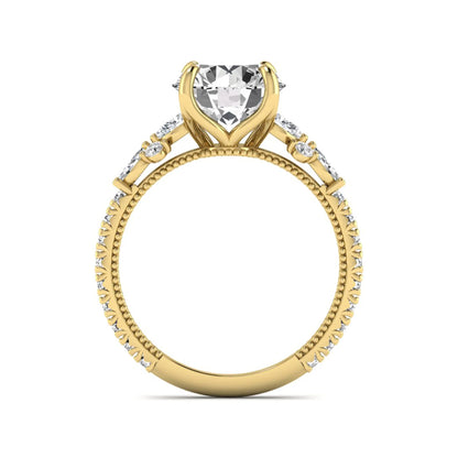Princess Cluster Prong Set Lab Grown Diamond Engagement Ring