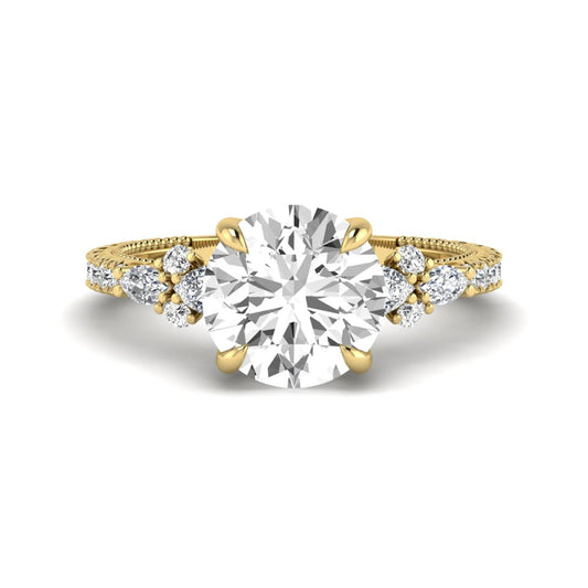 Princess Cluster Prong Set Lab Grown Diamond Engagement Ring
