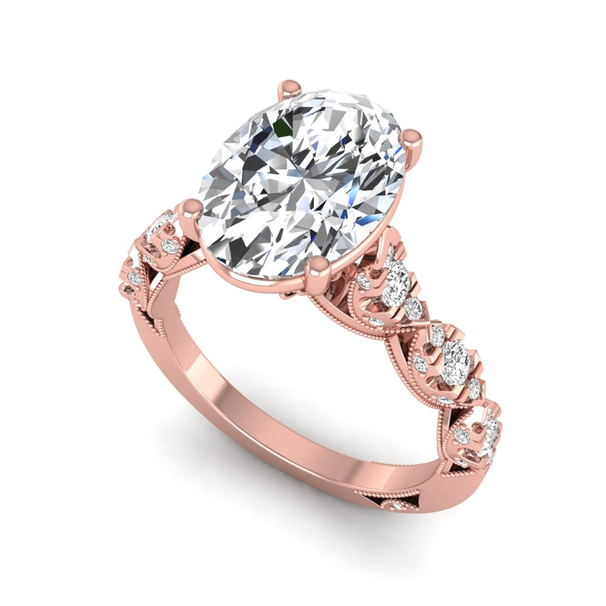 Princess Cluster Prong Set Lab Grown Diamond Engagement Ring