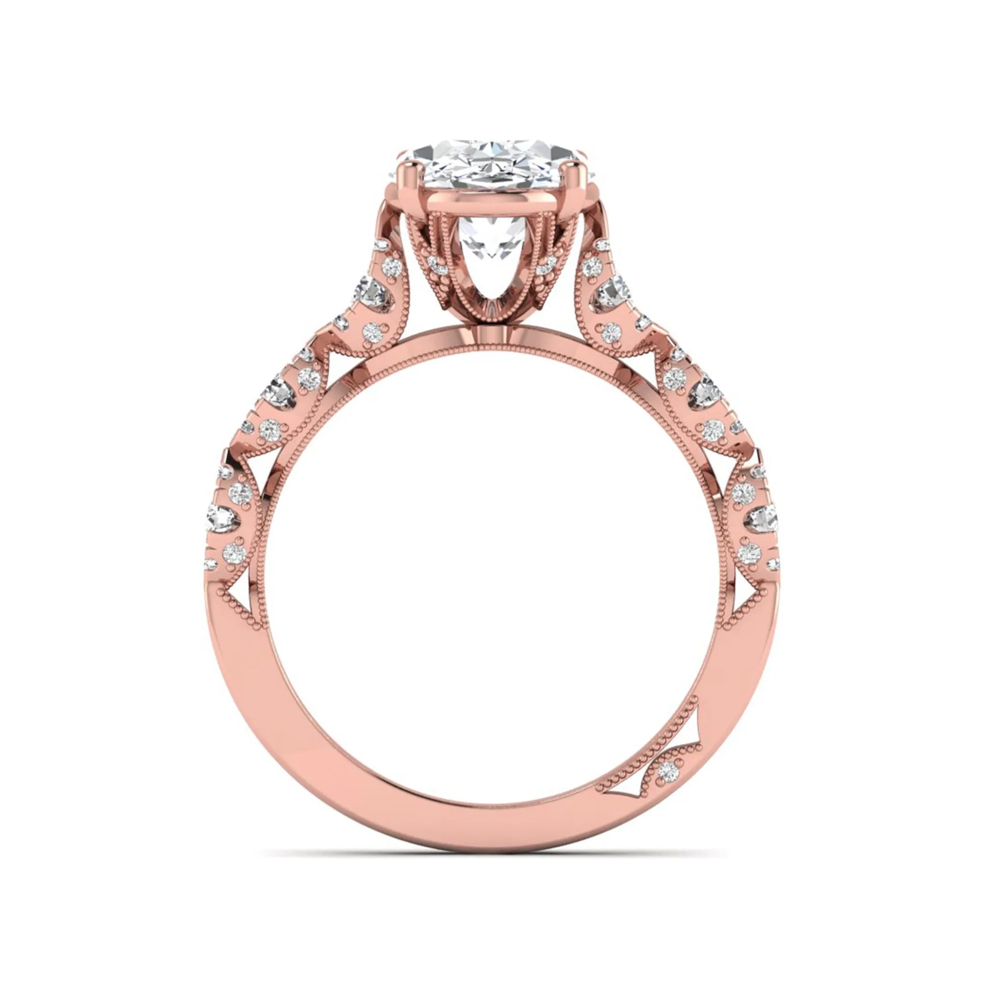 Princess Cluster Prong Set Lab Grown Diamond Engagement Ring