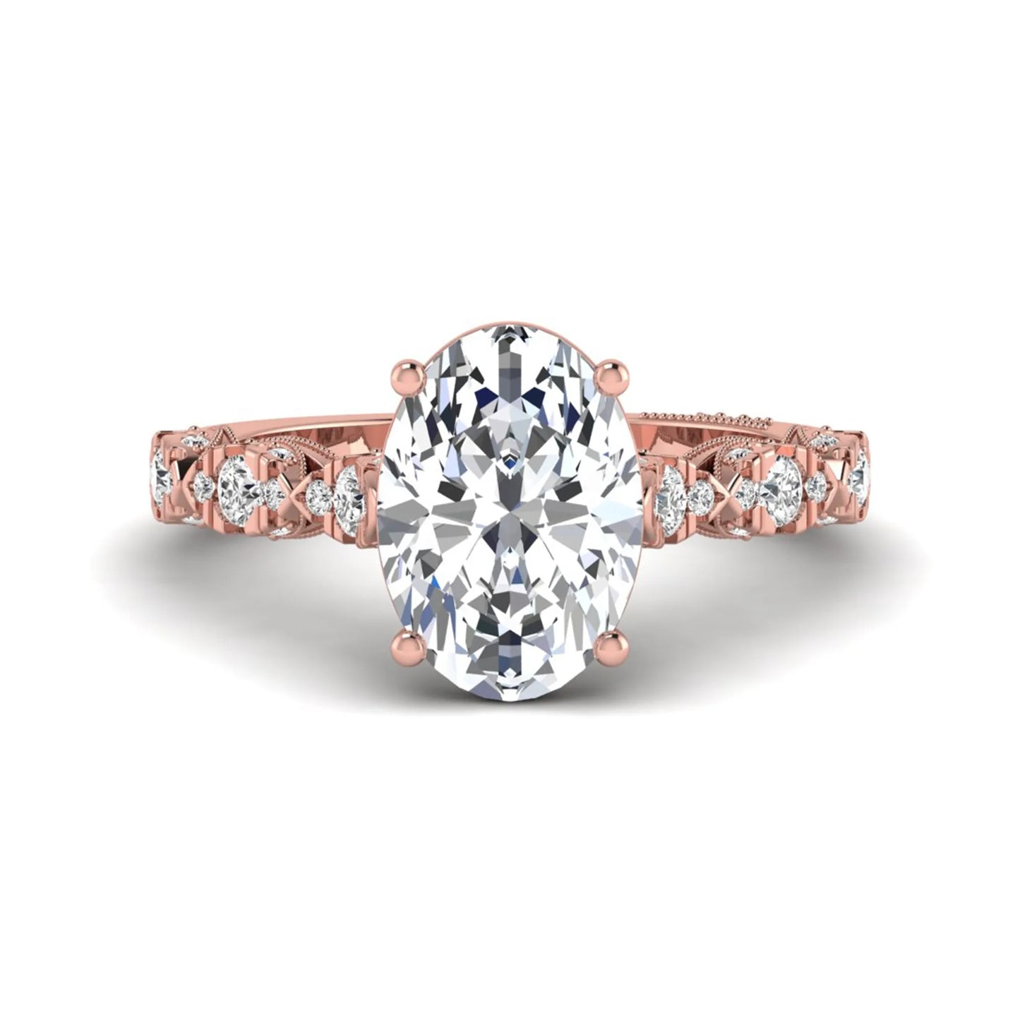 Princess Cluster Prong Set Lab Grown Diamond Engagement Ring