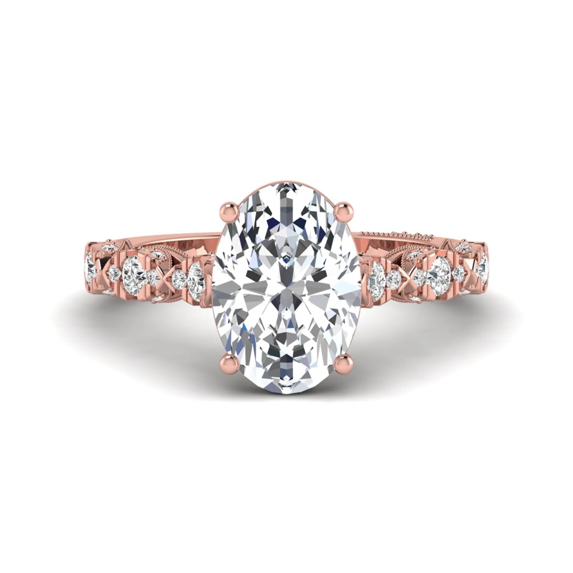 Princess Cluster Prong Set Lab Grown Diamond Engagement Ring